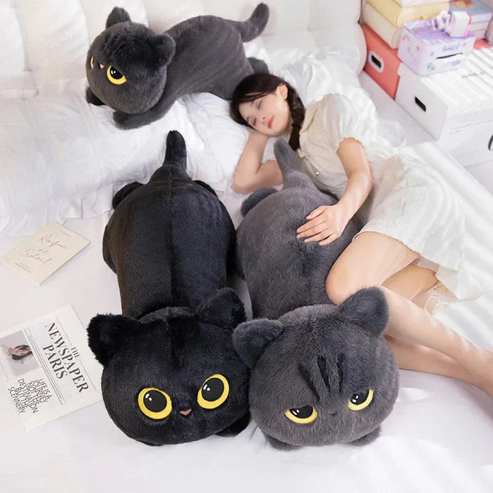 Skanto | Lang Giant Svart Grå Lompete Katt Plushies