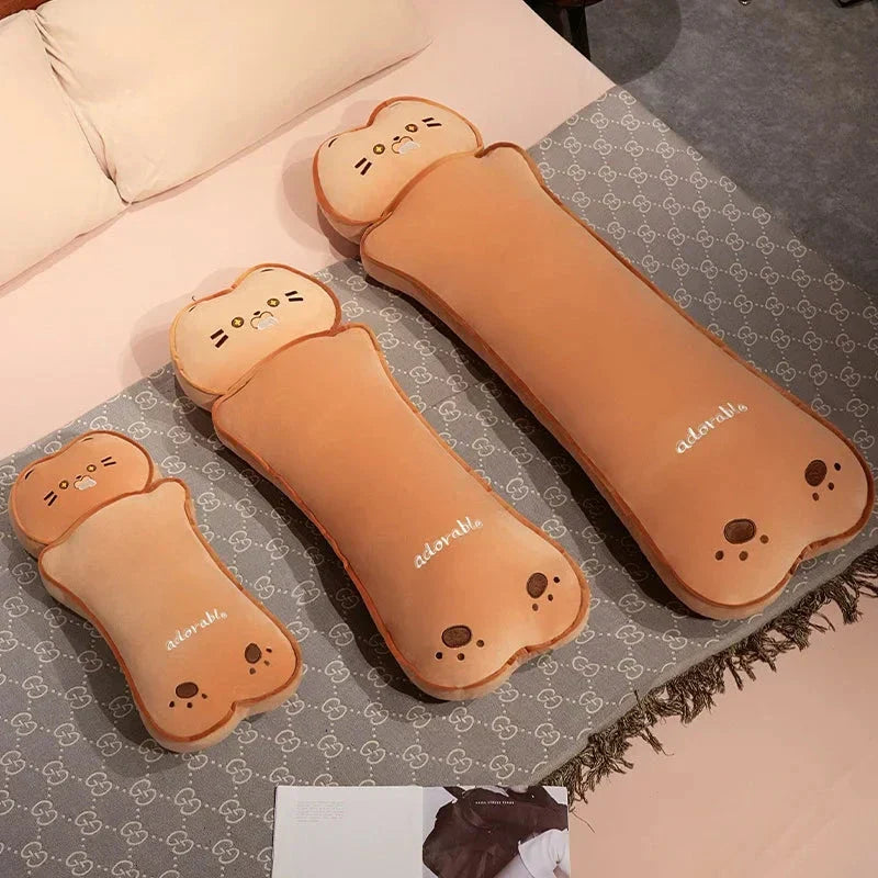 Skanto | Lang Kawaii Katt Bjørn Brød Plüsjdukker
