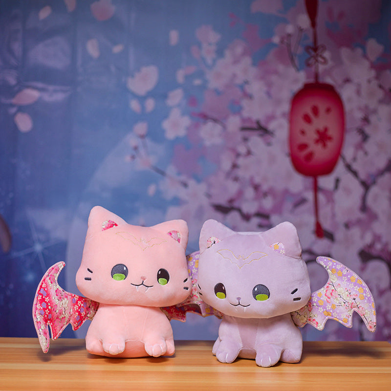 Norvo | Luna & Solis de Kawaii Sakura Katter med Vinger Plushies