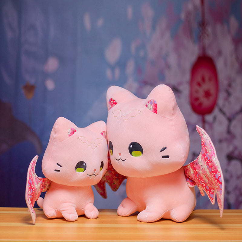Norvo | Luna & Solis de Kawaii Sakura Katter med Vinger Plushies