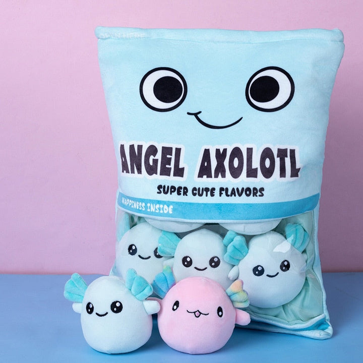 Skanto | Regnbue Rosa Blå Axolotl Godtepose Plüsjdyr
