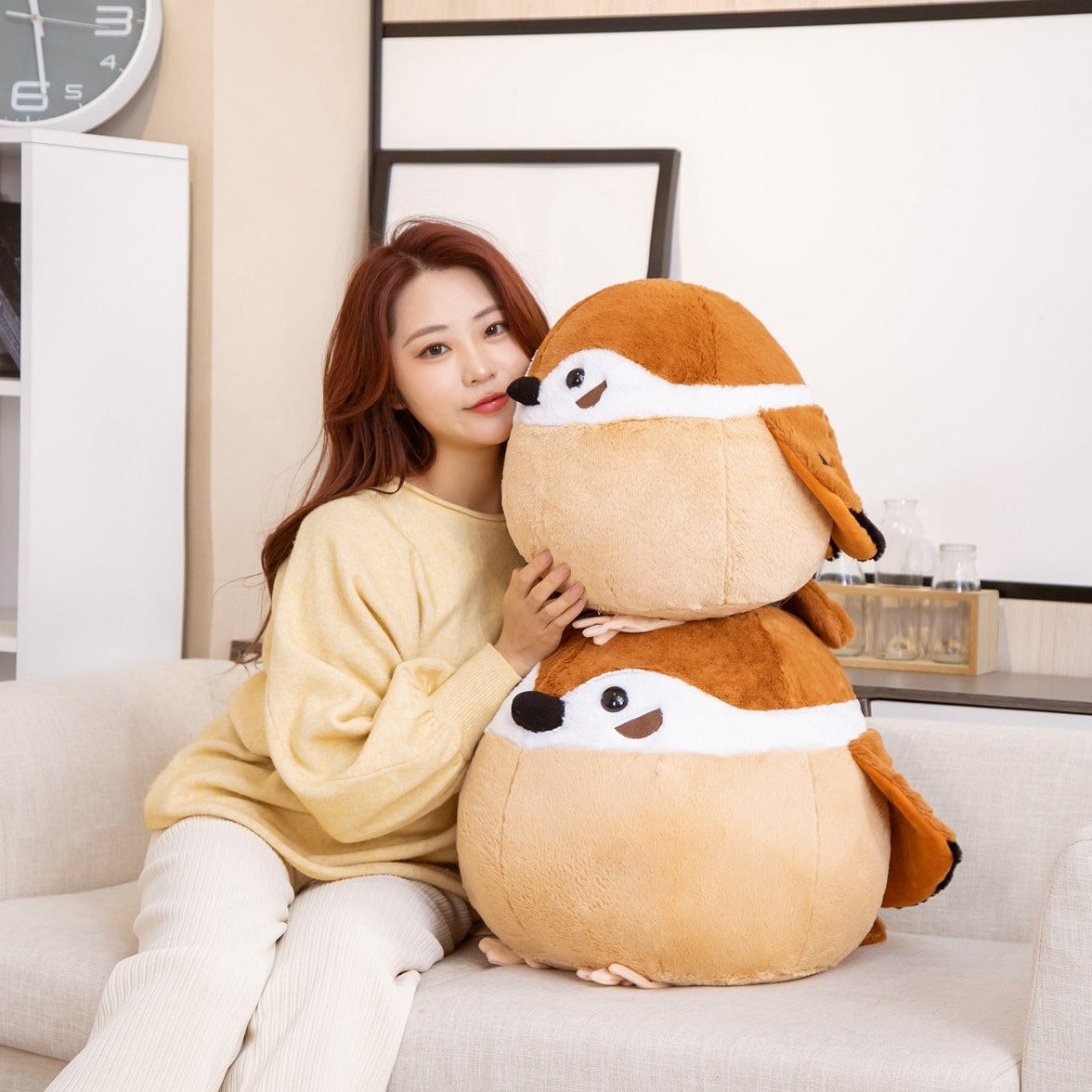 Norvo | Rund Chonky Spurv Raven Kråke Fugler Plushies