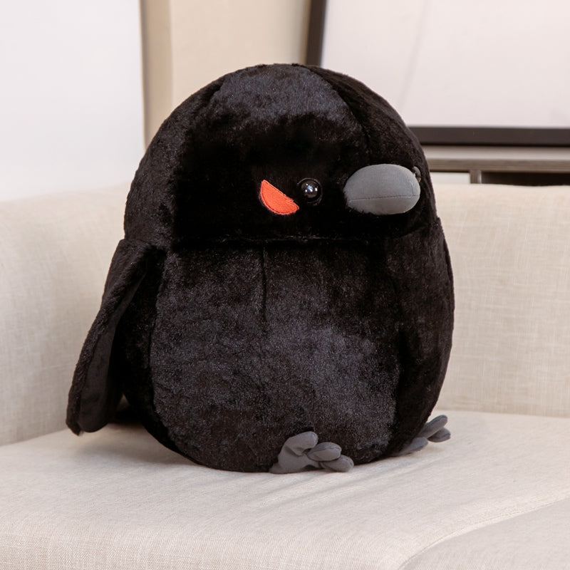 Skanto | Rund Chonky Spurv Raven Kråke Fugler Plushies