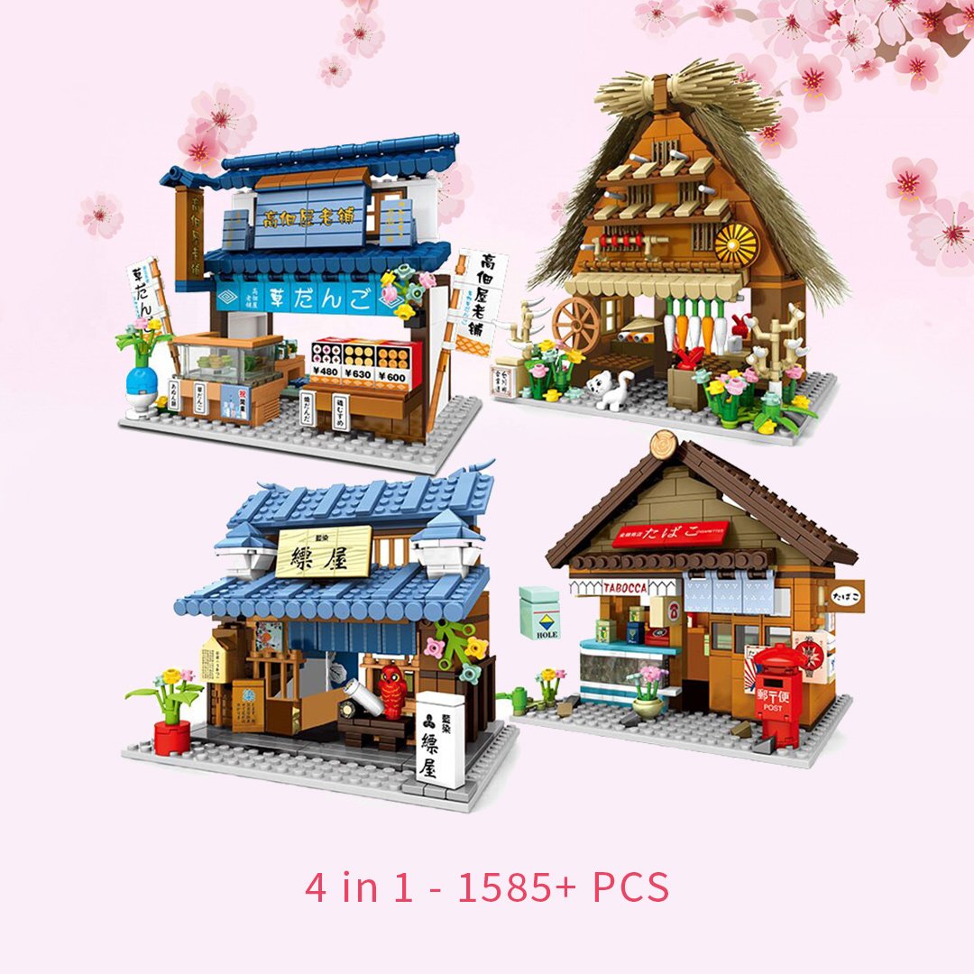 Skanto | Shirakawa-go Dori Street Japanske Butikker Byggesett - Begrenset Lager