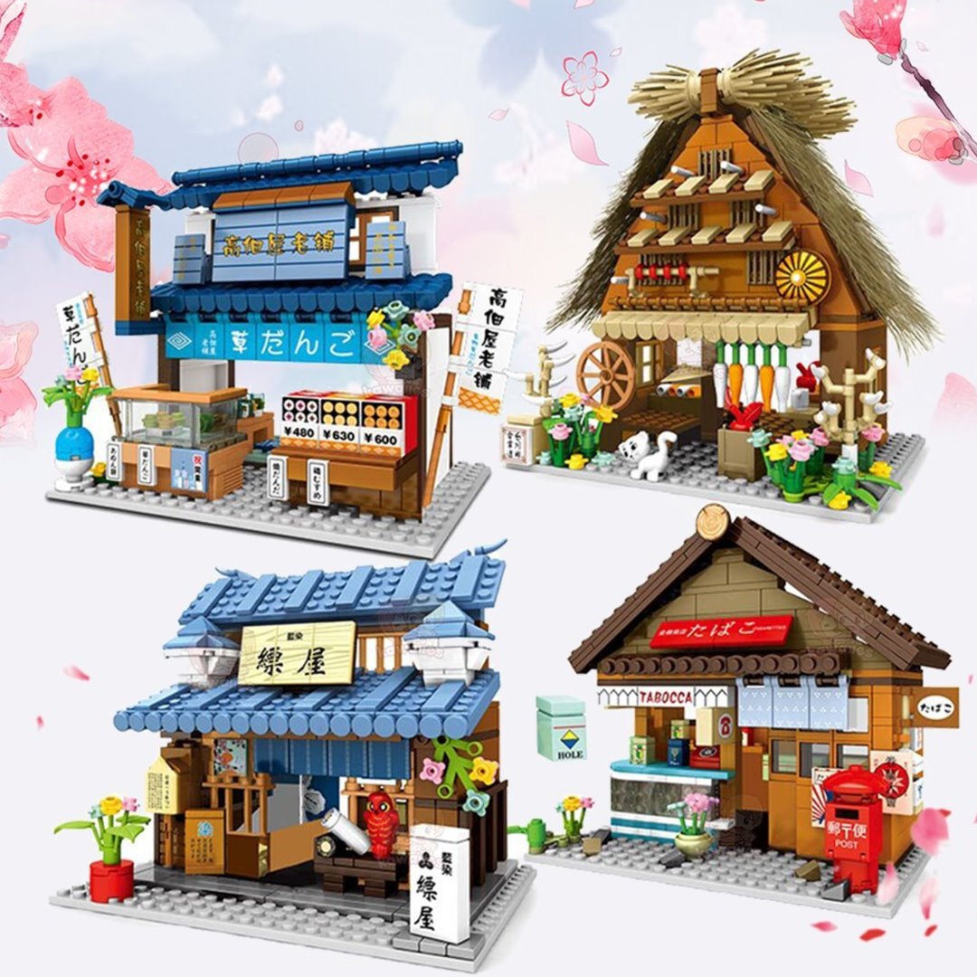 Skanto | Shirakawa-go Dori Street Japanske Butikker Byggesett - Begrenset Lager