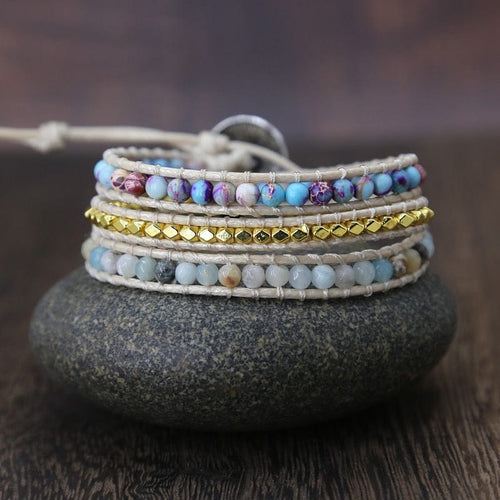 Forførende Amarilis Jasper Wrap Armbånd for Essensiell Energi Skanto