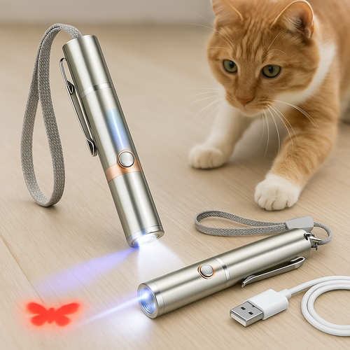 Skanto | Katt leketøy Oppladbart rustfritt stål laserlys