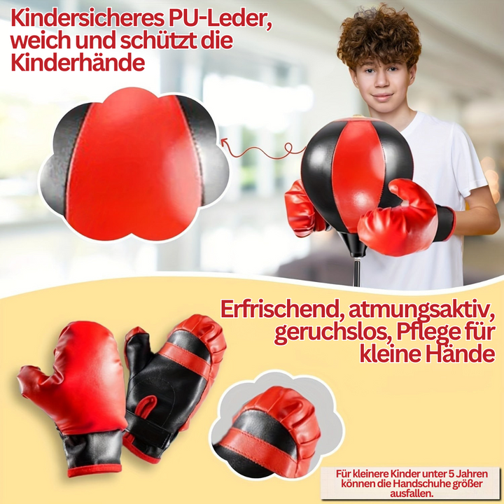 Skanto | BoksFun JuniorSet – Justerbar Boksepose med Hansker for Barn