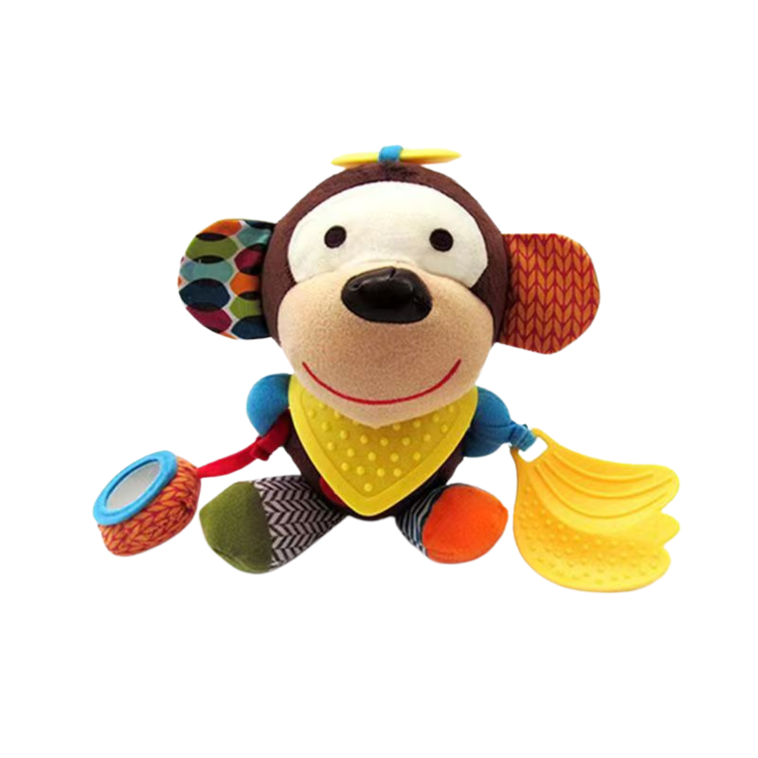 Norvo | Sensorisk babylekefigur med rasle og silikonfeste for tannfrembrudd