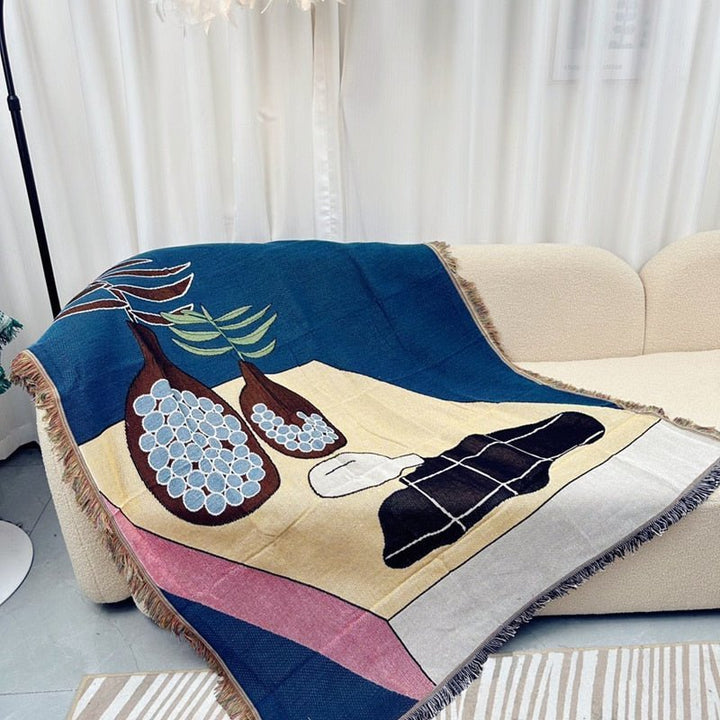 Strikket Jacquard Kastepledd for Koselig Hjemmedekor | Skanto