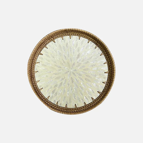 Skanto | Lotus Leaf Rattan & Shell Fruktbolle Brett