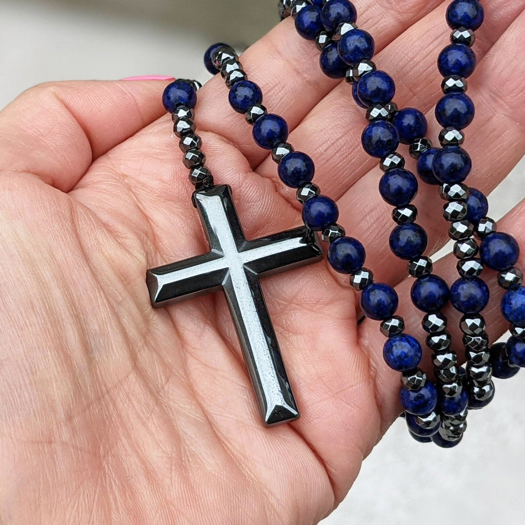 Skanto | Orion Spirituell Halskjede med Tigerøye & Lapis Lazuli – Herres rosary