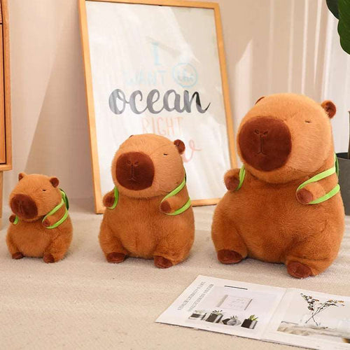 Skanto | Søt Capybara Pluss med Skilpadde Ryggsekk - CapyBuddy