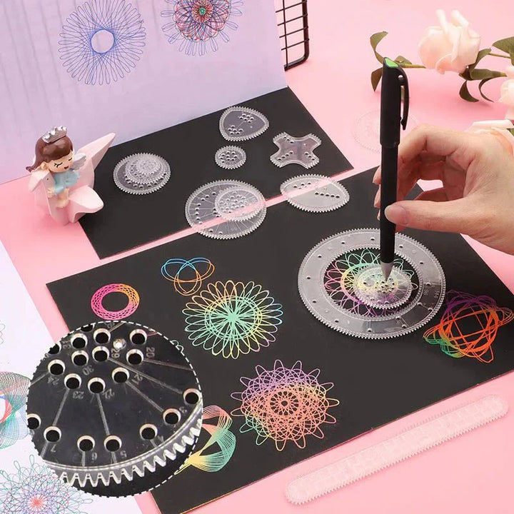 Skanto | Spirograph Tegnesett - Kunstnerisk Presisjon - Blændende Kreasjoner !
