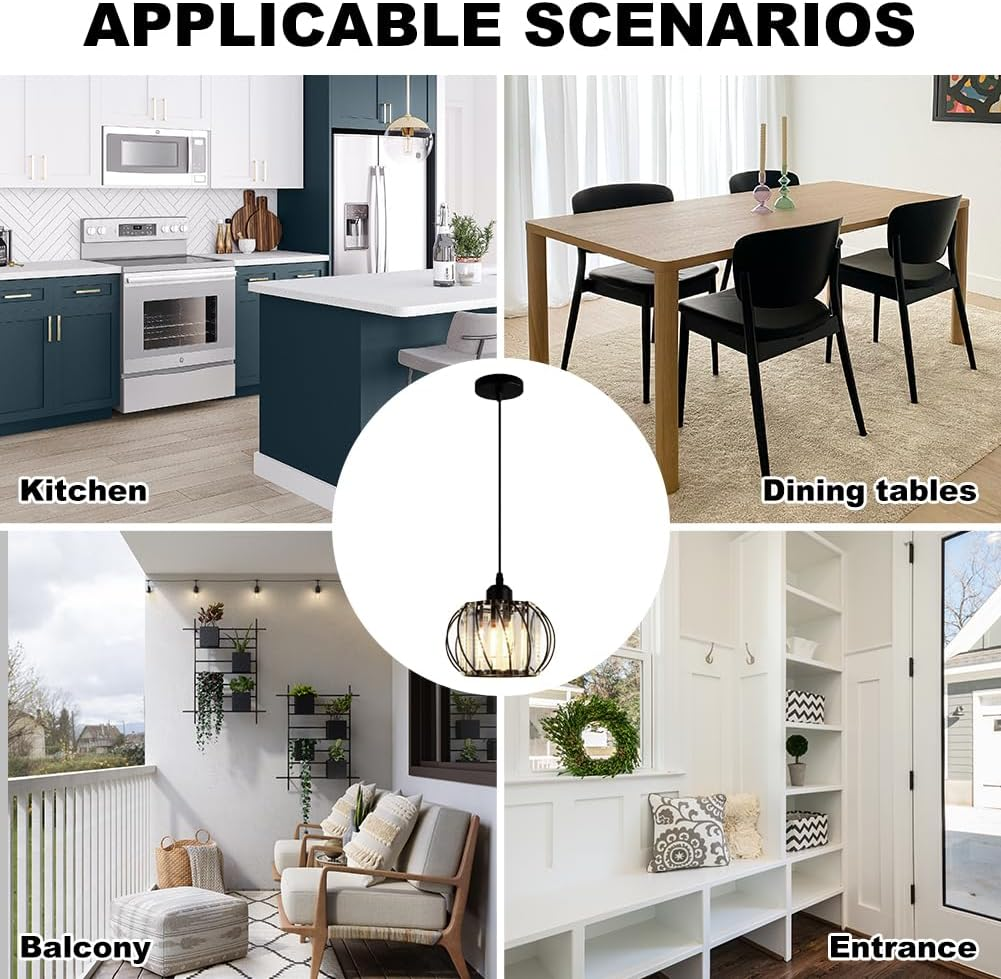Skanto | Pendellampe svart glass kule taklampe