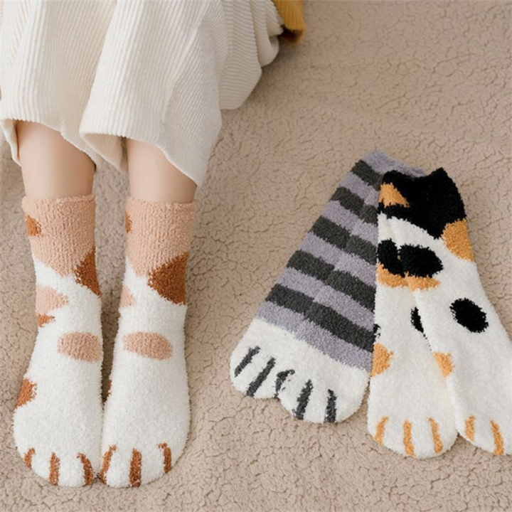 Skanto | Fluffy Fuzzy Katteklør Sokker