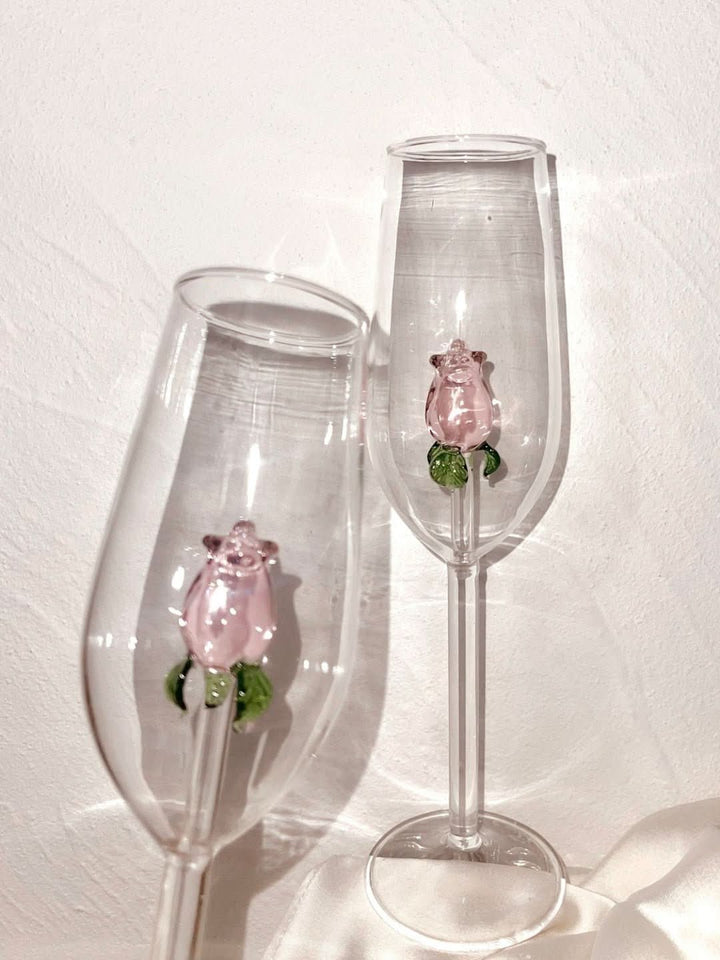 Skanto | La Vie En Rose | Champagne Glass - Håndlaget