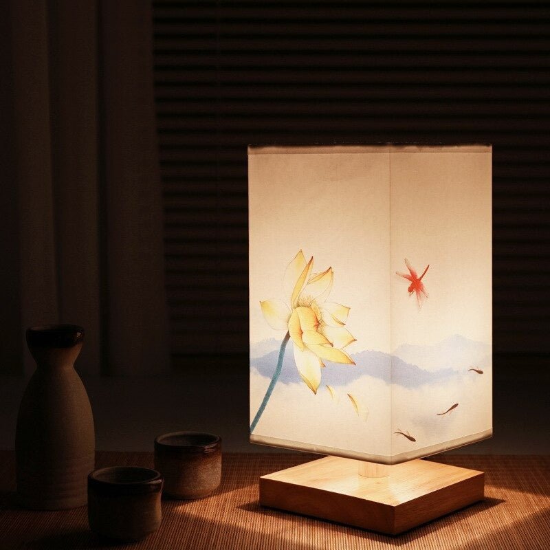 Skanto | Kyomi Japansk-skandinavisk Bordlampe – Minimalistisk Treakcentlys