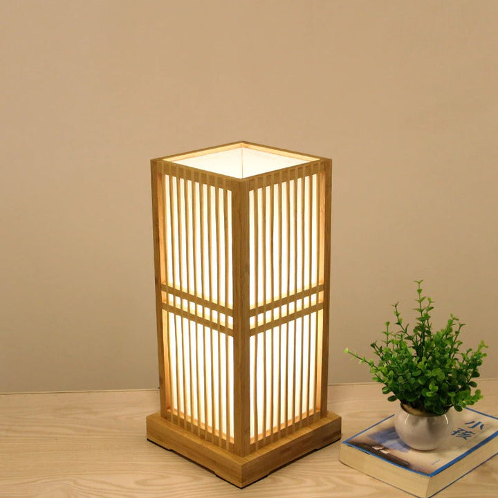 Tatami Japansk Nattbordlampe med Tre Bamboo Skjerm | Skanto