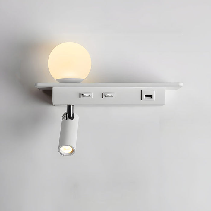 Skanto | GlowPort – USB Vegglampe med Justerbart Lys og Smart Lading