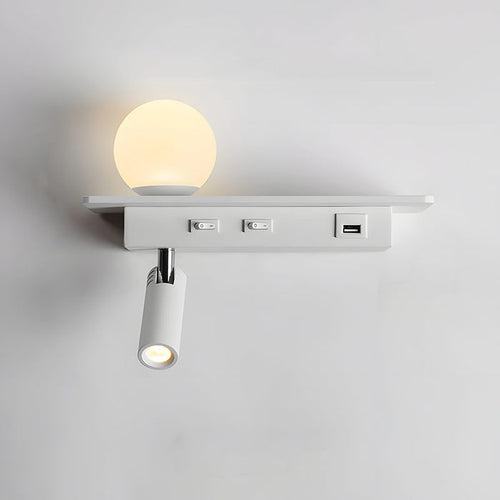 Skanto | GlowPort – USB Vegglampe med Justerbart Lys og Smart Lading