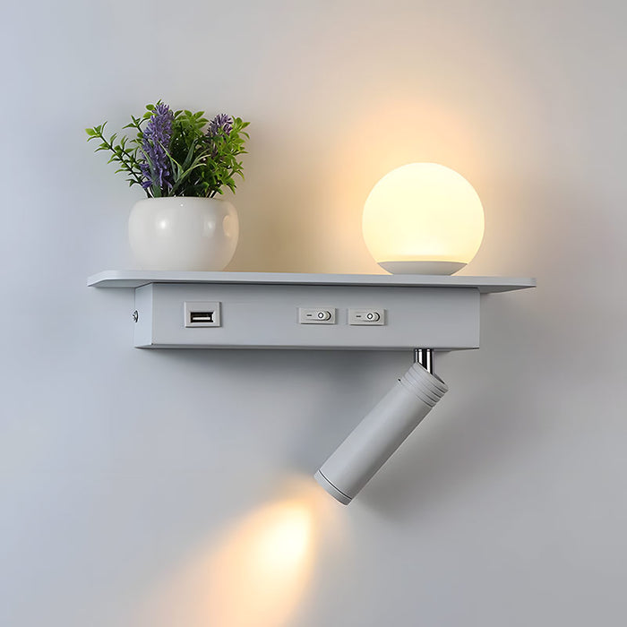 Skanto | GlowPort – USB Vegglampe med Justerbart Lys og Smart Lading