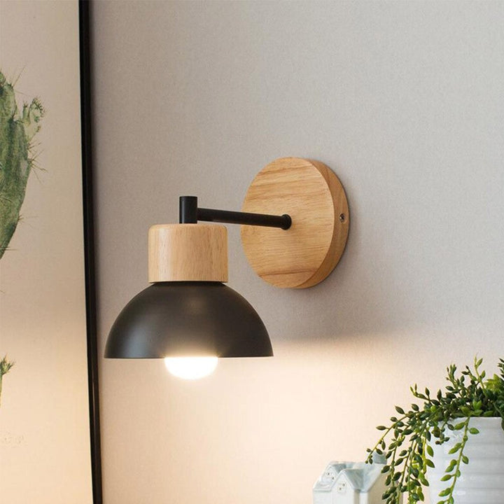 Retro trevegg sengebordlampe med vintage Edison-stil | Skanto