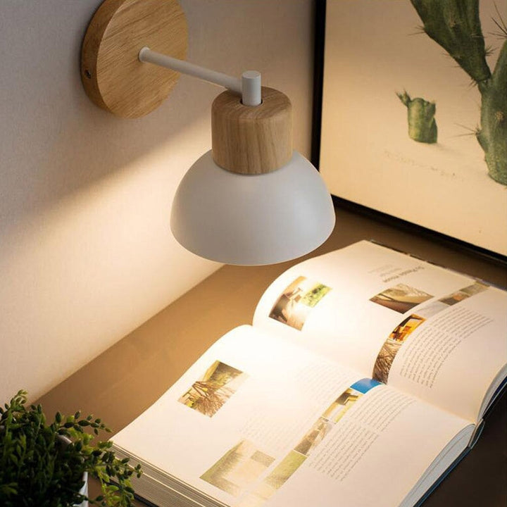 Retro trevegg sengebordlampe med vintage Edison-stil | Skanto
