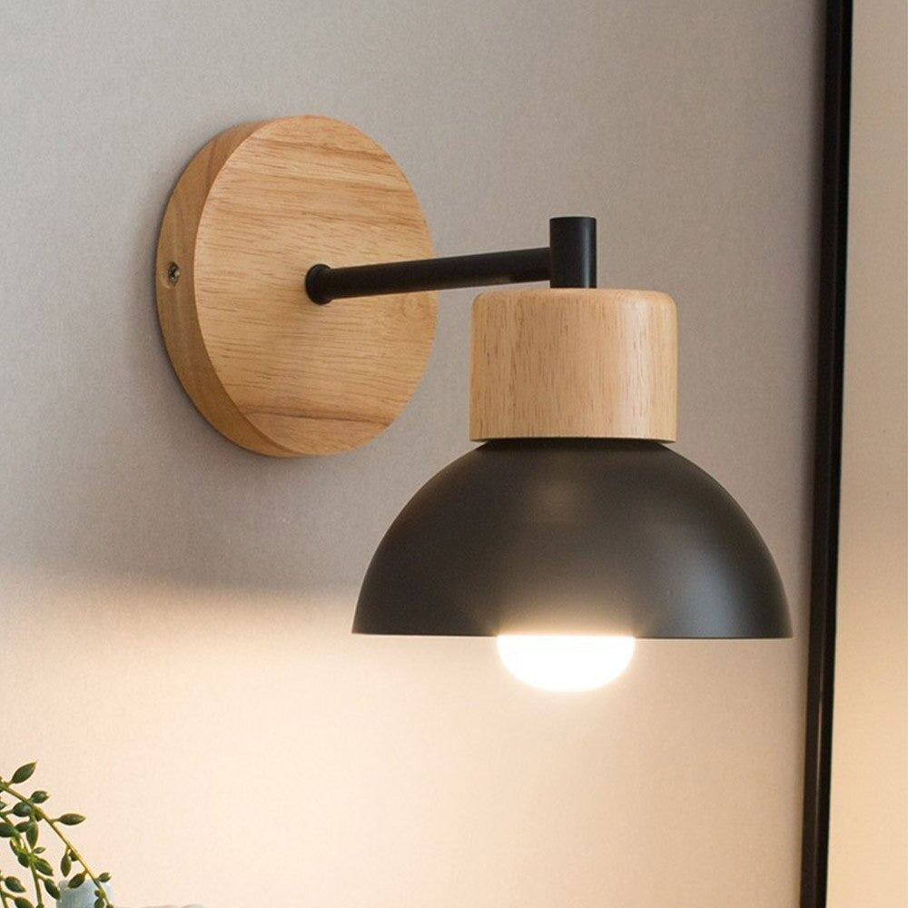 Retro trevegg sengebordlampe med vintage Edison-stil | Skanto