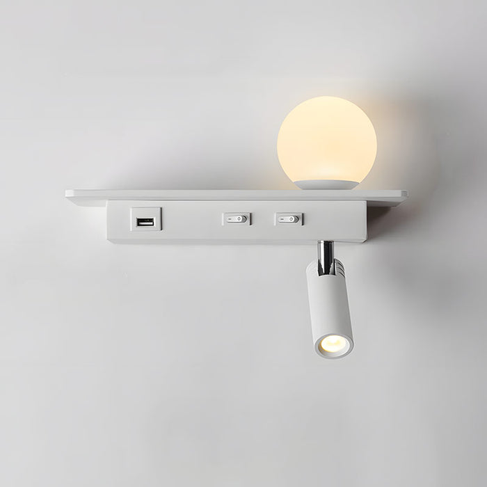 Skanto | GlowPort – USB Vegglampe med Justerbart Lys og Smart Lading