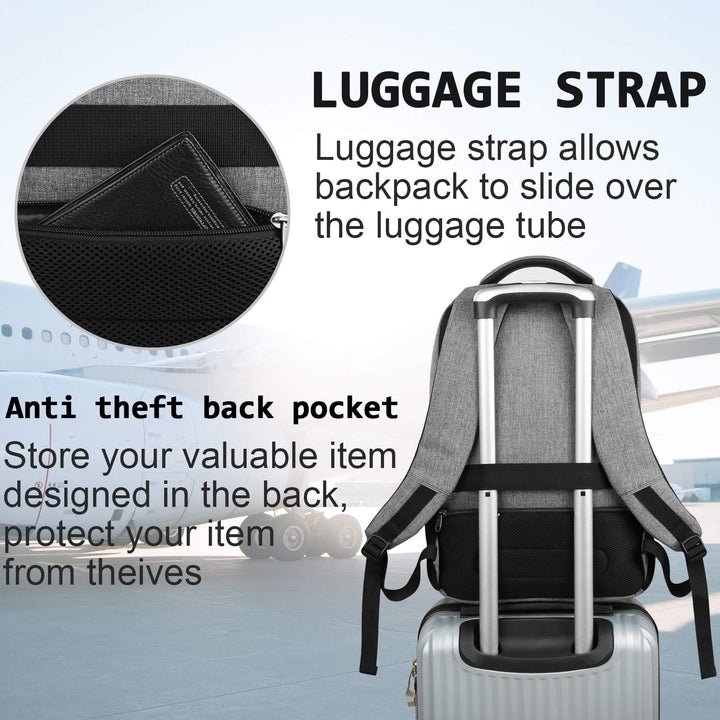 Slim anti-tyveri laptop ryggsekk med USB-ladeport | Skanto