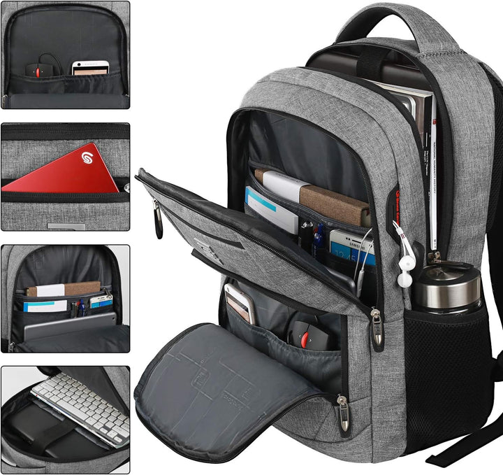 Slim anti-tyveri laptop ryggsekk med USB-ladeport | Skanto