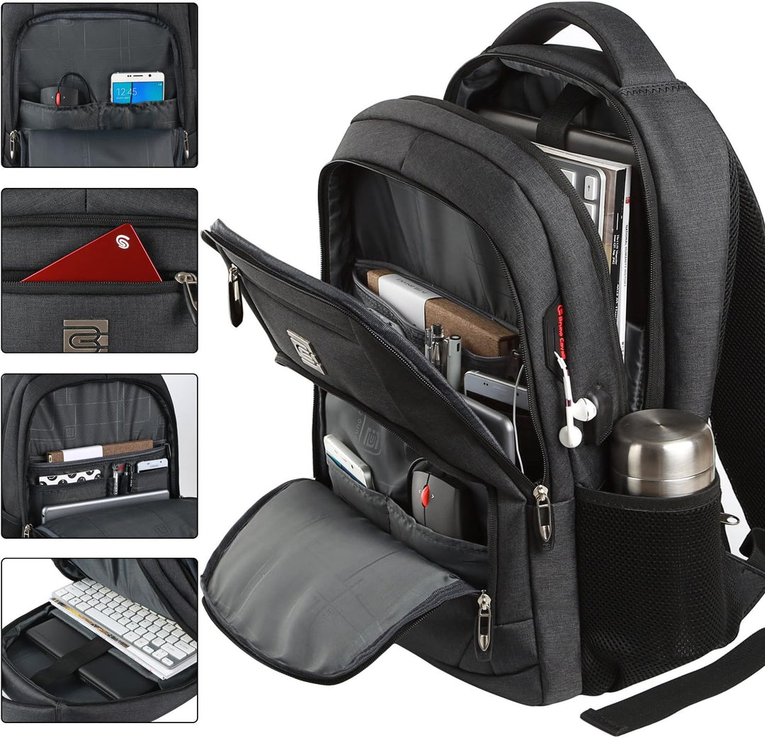 Slim anti-tyveri laptop ryggsekk med USB-ladeport | Skanto