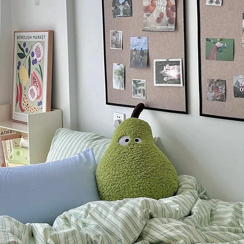 Stor Plush Pear Sofa Cushion for Cozy Bedroom Decor | Skanto