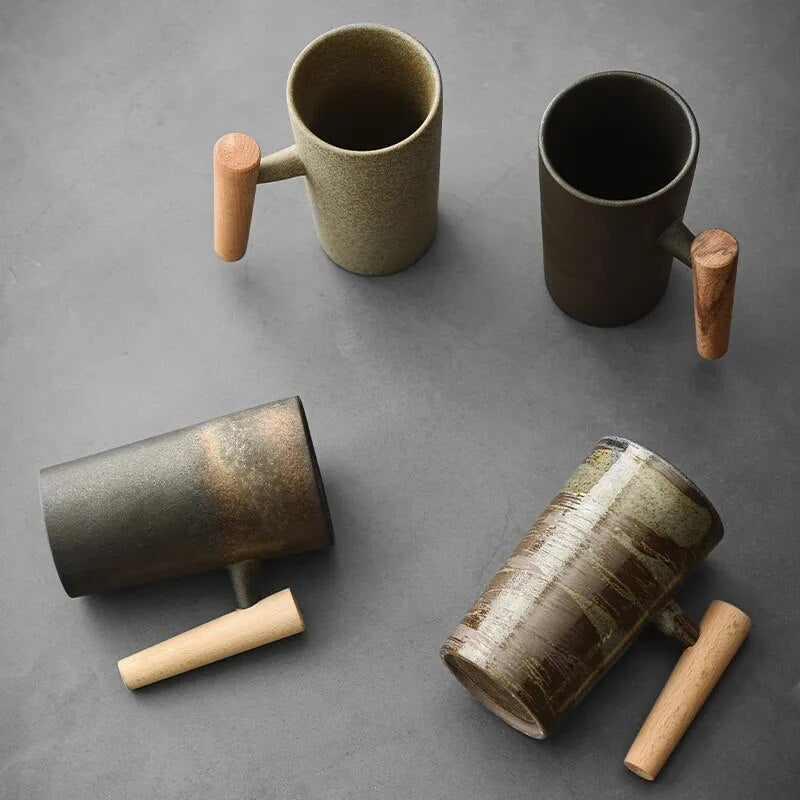 LATTECRAFT – Nordic Earth Latte-kopper, Handgefertigte Keramik-Kaffeebecher med ergonomisk Griff
