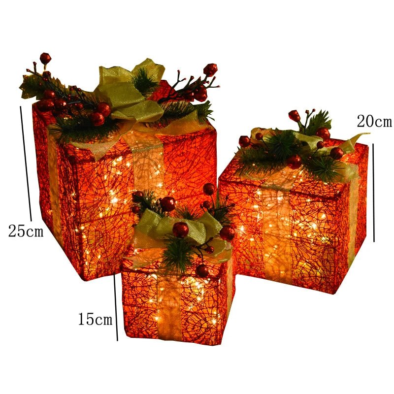 Skanto | LED Julepynt – Snømann, Rådyr & Gaveeske Ornamenter med Lys
