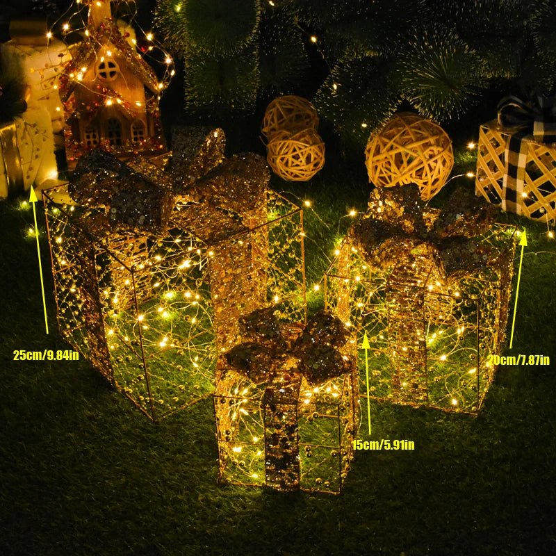 Skanto | LED Julepynt – Snømann, Rådyr & Gaveeske Ornamenter med Lys
