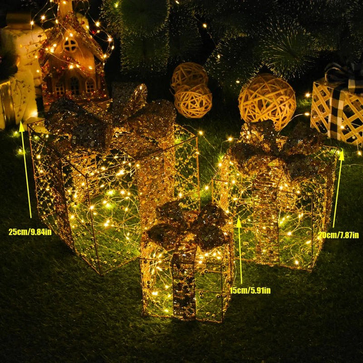 Skanto | LED Julepynt – Snømann, Rådyr & Gaveeske Ornamenter med Lys