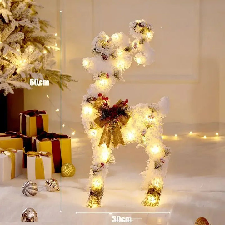 Skanto | LED Julepynt – Snømann, Rådyr & Gaveeske Ornamenter med Lys