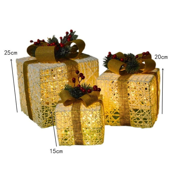 Skanto | LED Julepynt – Snømann, Rådyr & Gaveeske Ornamenter med Lys