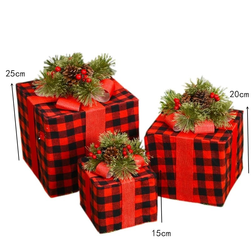 Skanto | LED Julepynt – Snømann, Rådyr & Gaveeske Ornamenter med Lys