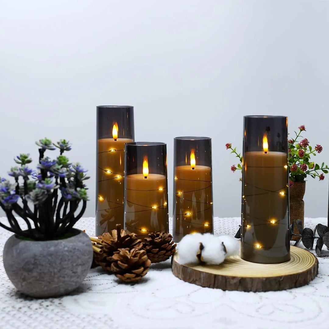 Skanto | LED Flammefrie Lys – Batteridrevne Akryllys for Bryllup, Halloween og Julepynt