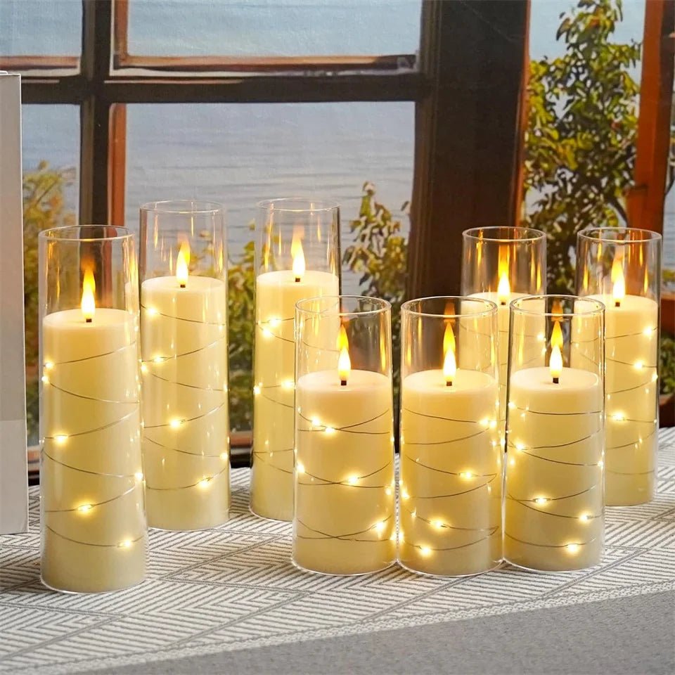 Skanto | LED Flammefrie Lys – Batteridrevne Akryllys for Bryllup, Halloween og Julepynt