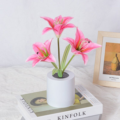Skanto | LED Blomster Nattlys Lilje Bord Blomsterlampe
