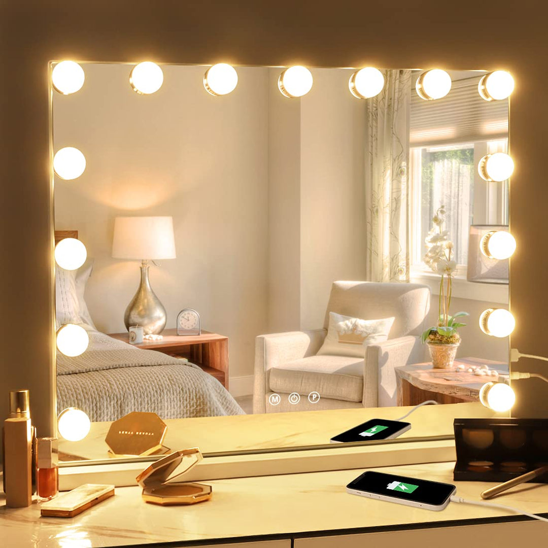 Skanto | LED-Schminkspiegel-Beleuchtung | Hollywood-Stil Lichtleiste | Warmweiß