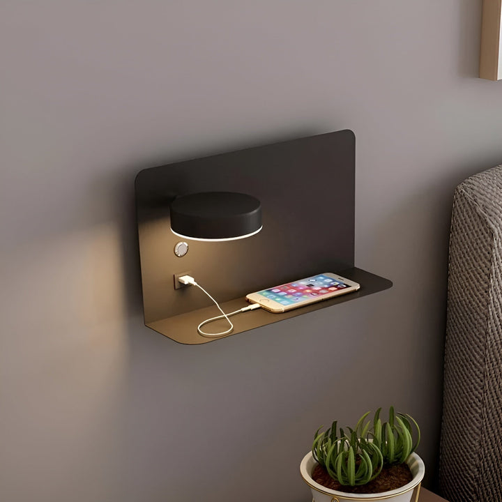 Skanto | LED Vegglampe med USB-lader og bryter - GlowPort