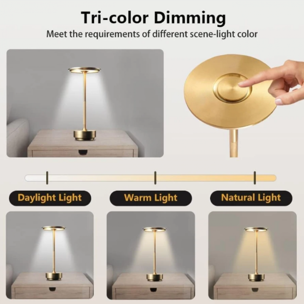 ClarityGlow Luxury Edition | Trådlamp LED Bordlampe | Skanto