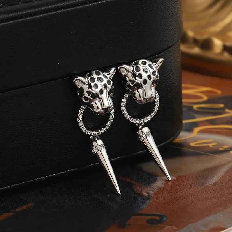 Skanto | Leopard Sirkel Dangle Øredobber