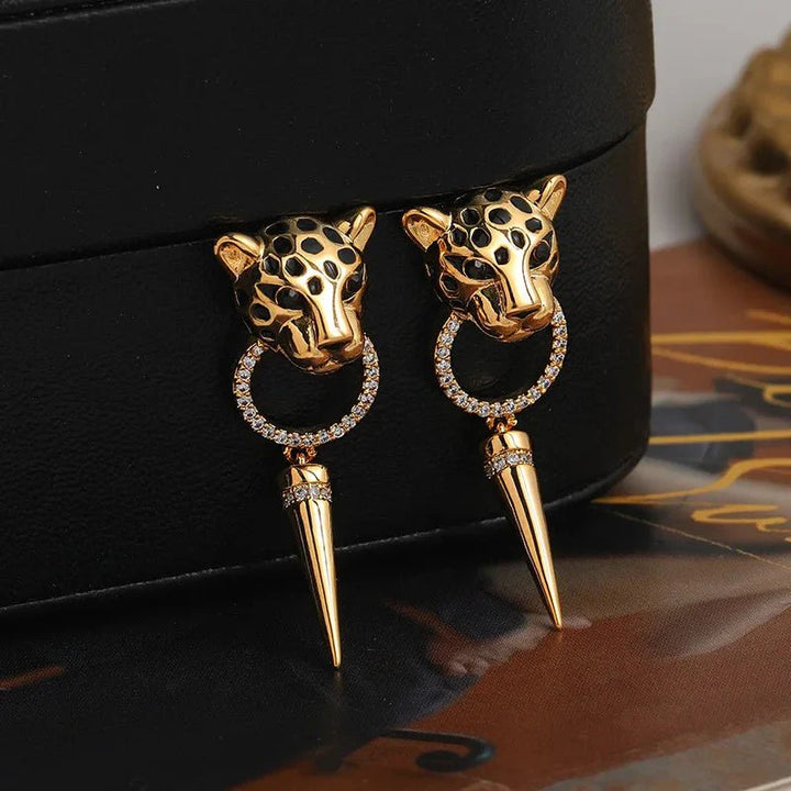 Skanto | Leopard Sirkel Dangle Øredobber