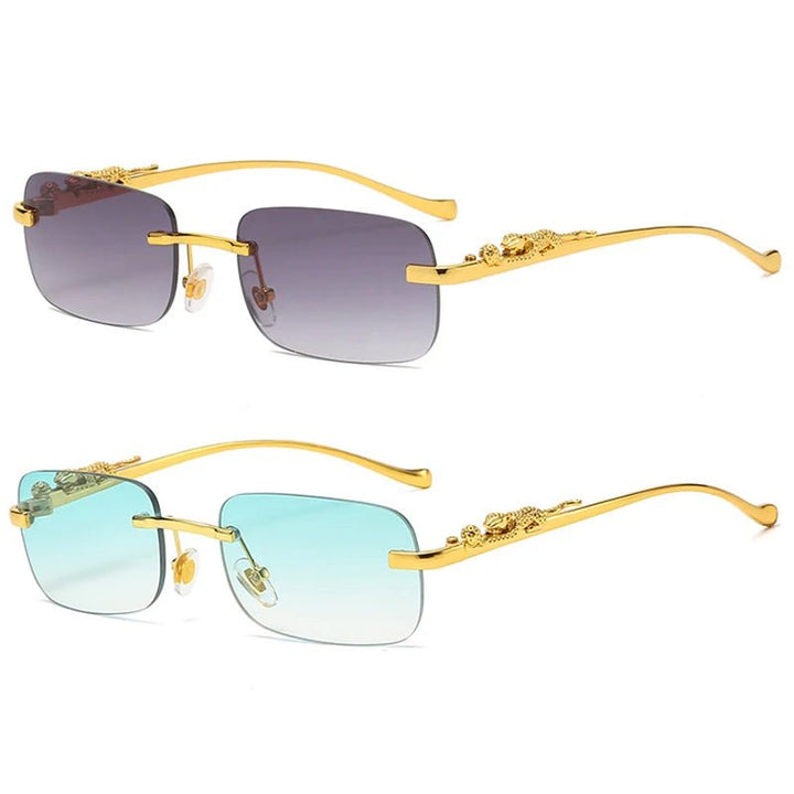 Skanto | LEOPARDVIEW – Stilfulle Rimless Solbriller med UV400 Beskyttelse